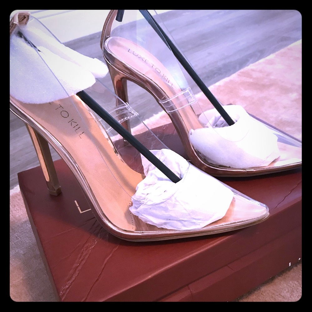 Kim k lookalike Perspex Stiletto Heels *NEW*